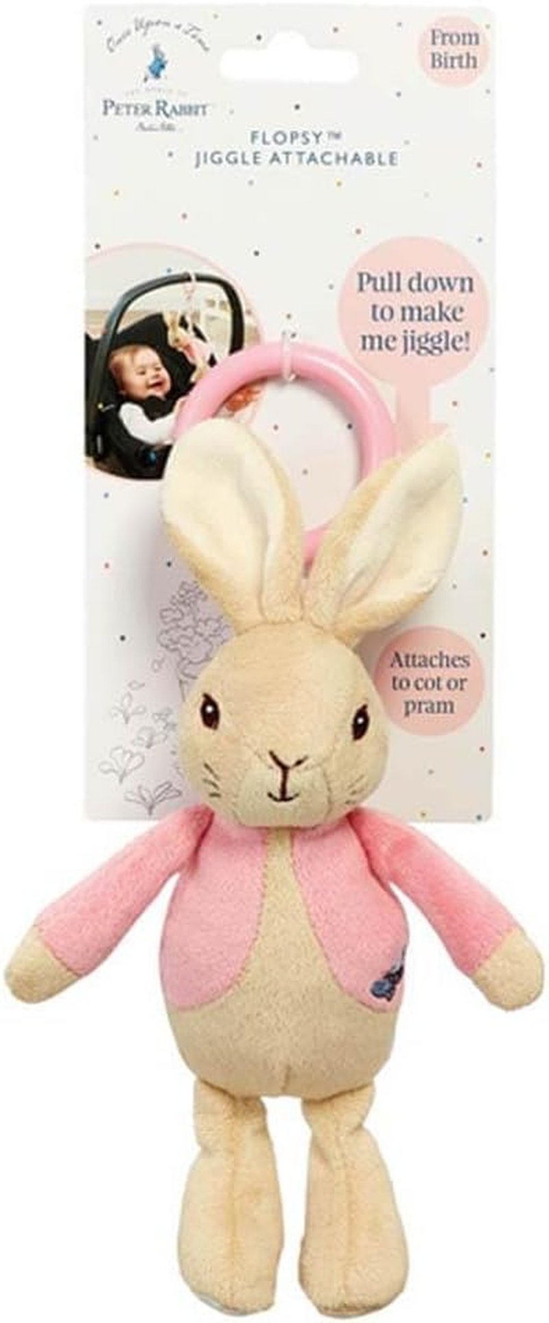 Beatrix Potter - Flopsy Attachable Jiggler - Nursery Activity Toy