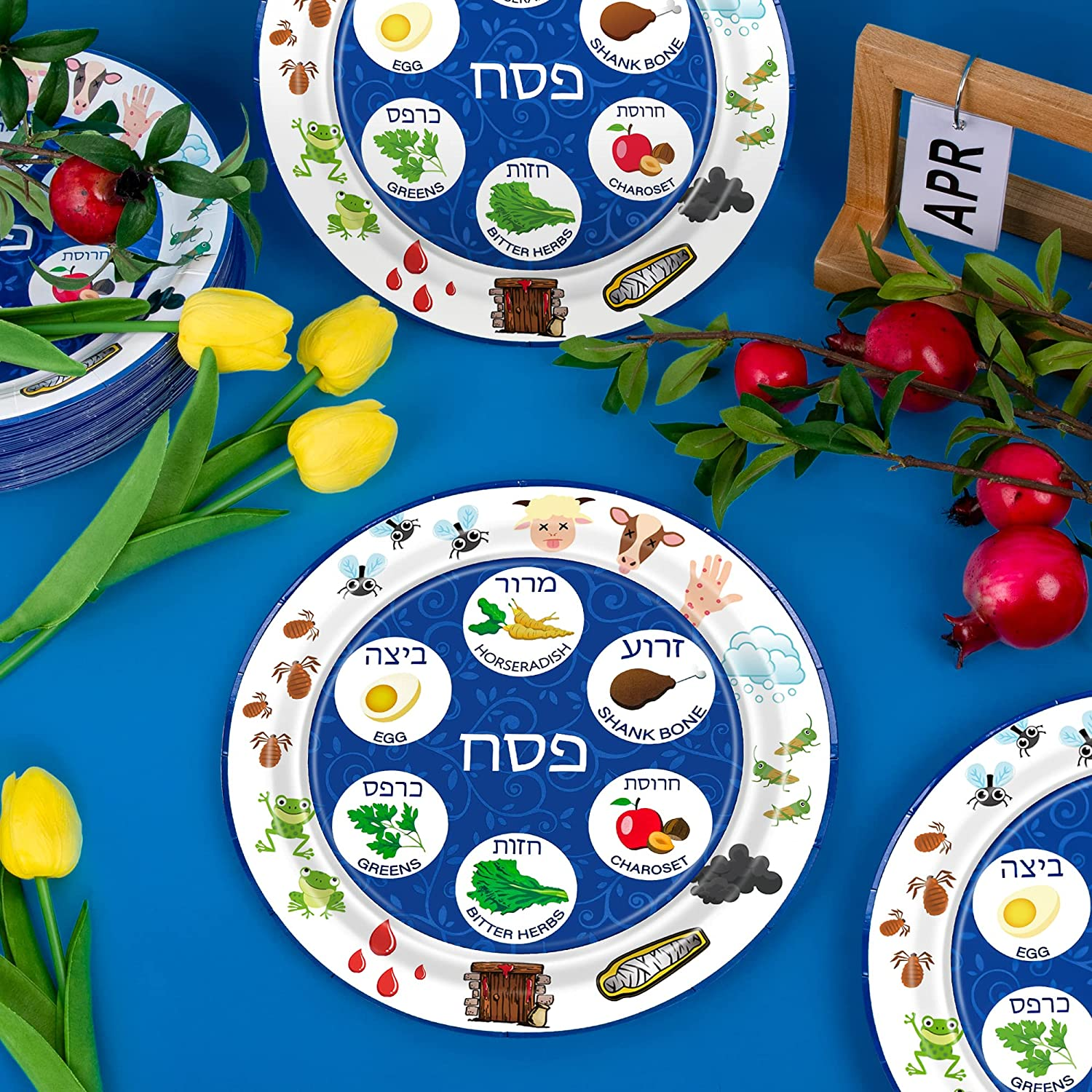 50 PCS Renaissance Design Seder Plates for Passover - 9 Inch Disposable Pesach Plates for Foods, Deluxe Quality Party Table Decorations image number 4