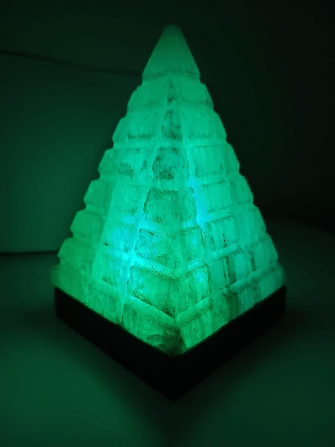 2-3 KG Premium Multi-Colour Cubical Cut Pyramid Salt Lamp 100% Authentic, Handcrafted from Beautifully Hand Craft Cubical Cut Pyramid Shape Lamp Comes with Complete Electric Fitting