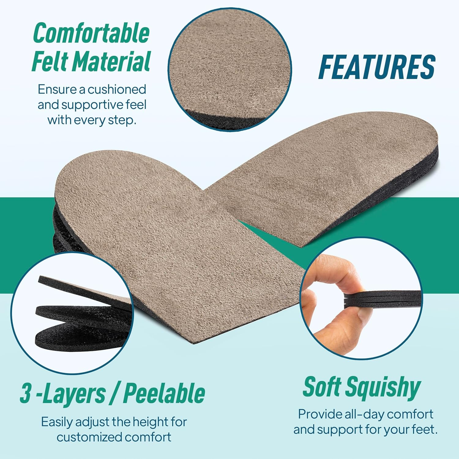 Heel Lifts for Women and Men Adjustable Shoe Lifts for Leg Length Discrepancy (Medium, 4, Count) image number 1