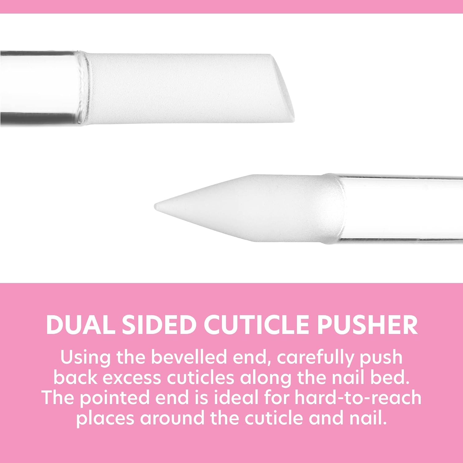 BONA FIDE BEAUTY Glass Cuticle Pusher - Dual Ended Manicure Stick - Premium Czech Tools image number 3