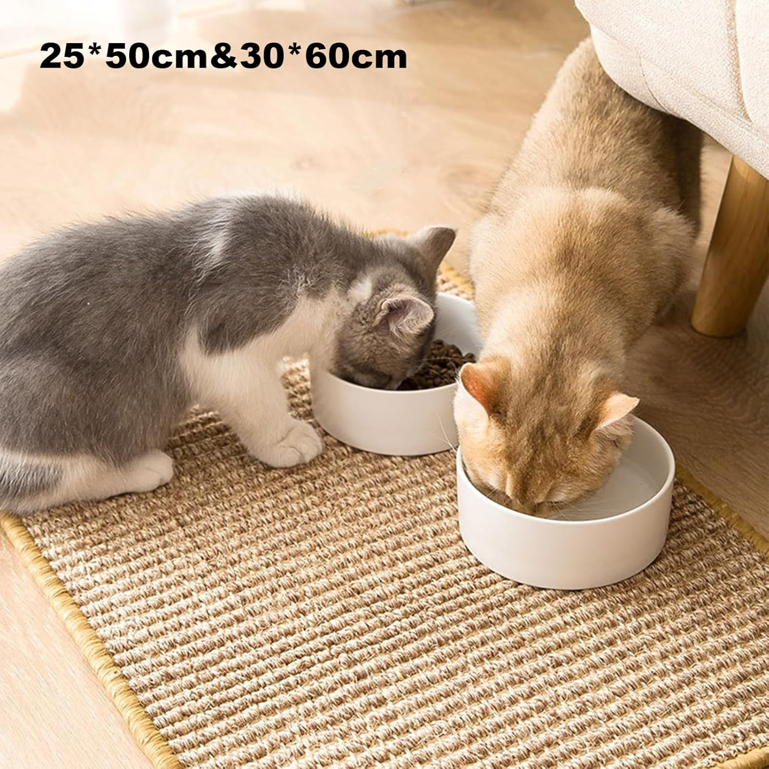 Pack of 2 Cat Scratching Mat, Natural Sisal Rug, Cat Scratching Mat, Non-Slip Scratching Boards Sisal Mat, Cat Floor Scratching Pad, Cat Scratching Furniture, Corners Scratch Protection for Sofas image number 4