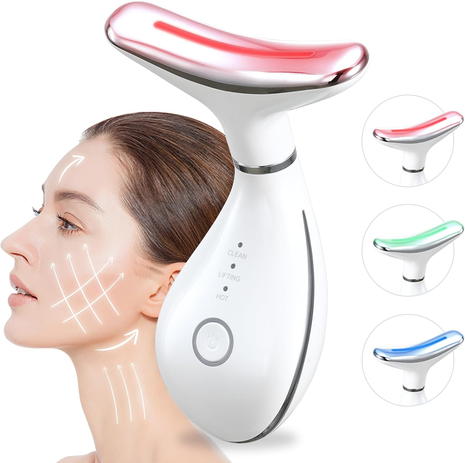 Airelax Face Massager Red Light Therapy Face Sculpting Tool, Facial Massager for Skin Care Face Lifting Device for Face and Neck, At-Home Face Massage Tool with 3 Modes & 3 Lights