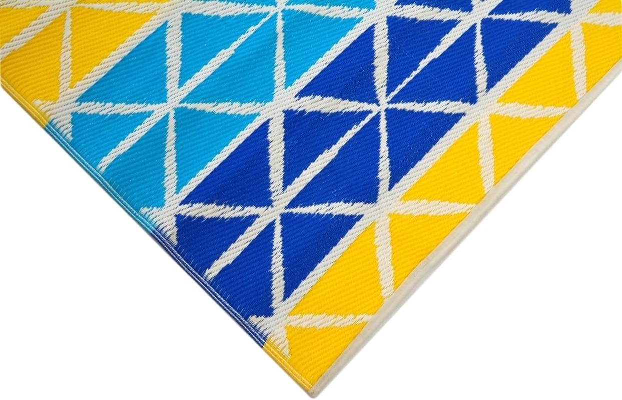 Rug Club Alfresco 2685 Reversible Outdoor Chatai Rug, 120 Cm X 170 Cm Size, Aqua Yellow image number 2