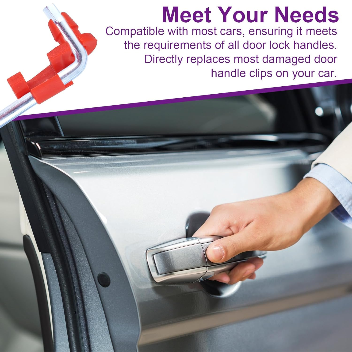 120Pcs Car Door Lock Rod Clips Kit, 4 Sizes Universal Lock Rod Clips with Storage Box for Car Left and Right Door Handle Compatible with Most Vehicles image number 6