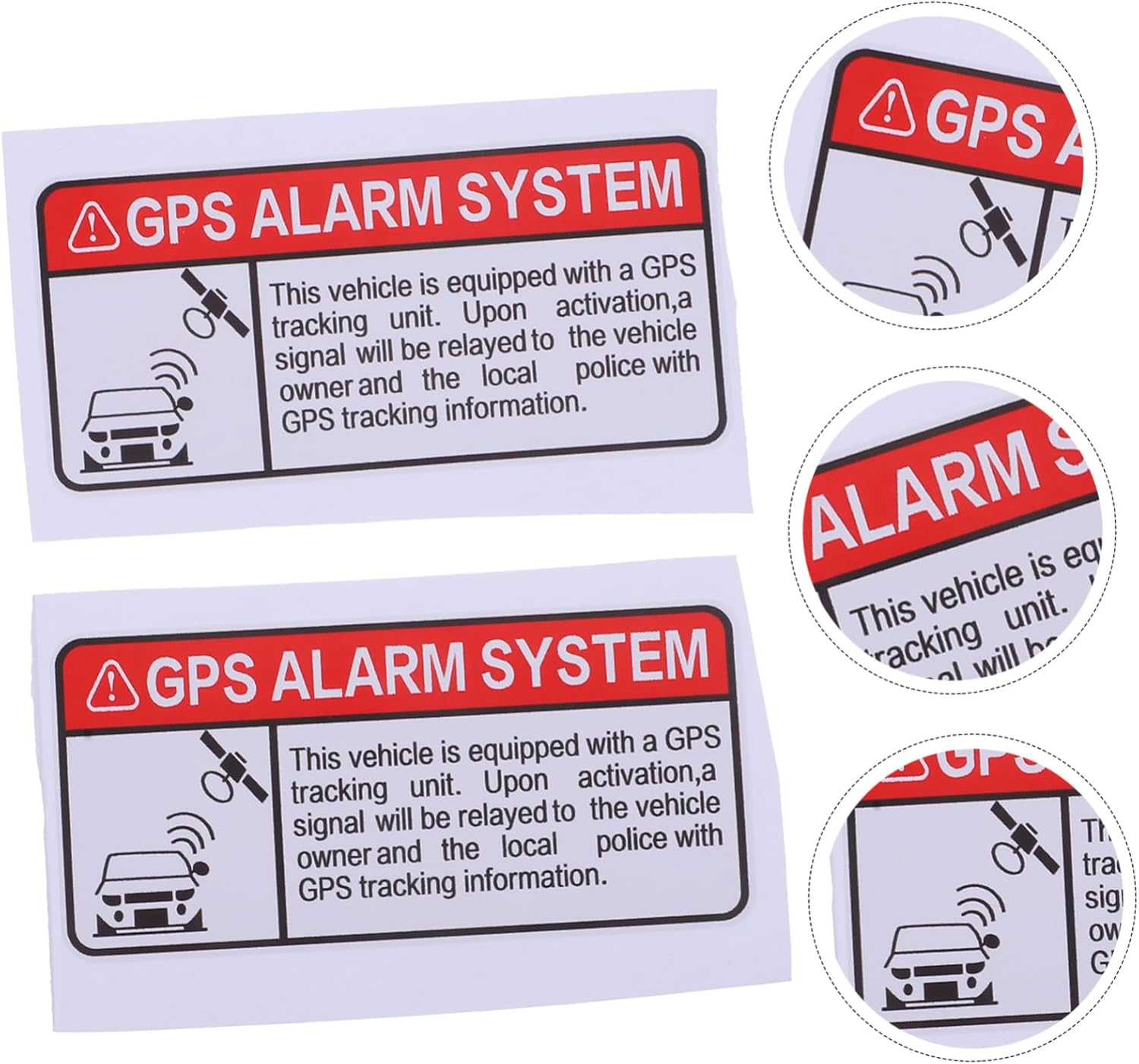 Iplusmile 4Pcs Adhesive Car Security Theft Warning Sticker Decals for Vehicle GPS Alarm System Security Sticker for Car Warning Decals for Exterior image number 6