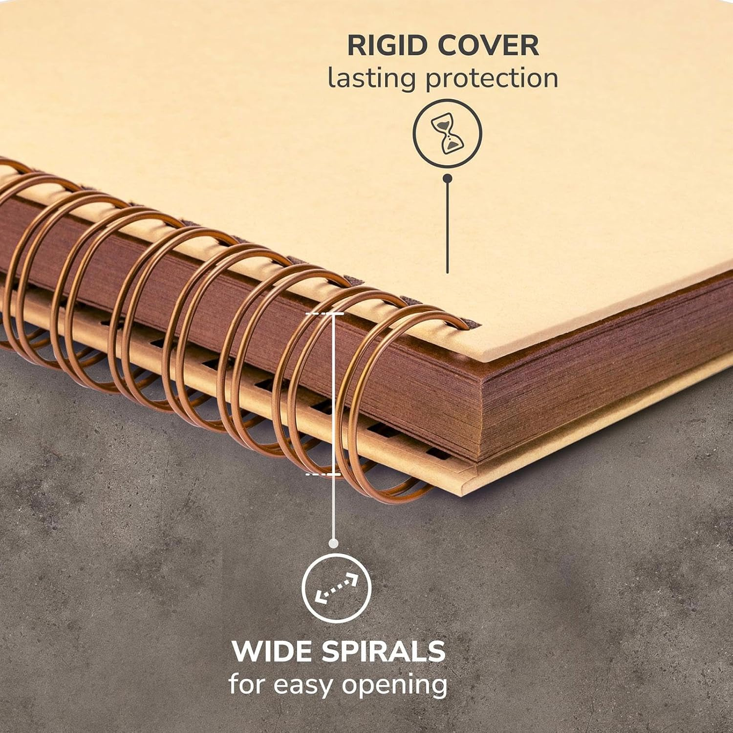 Photo Album Wedding Anniversary Scrapbooks Photo Storage Shower Graduation Family Decorative Scrapbook Album Memory Book, Brown - Brown image number 3