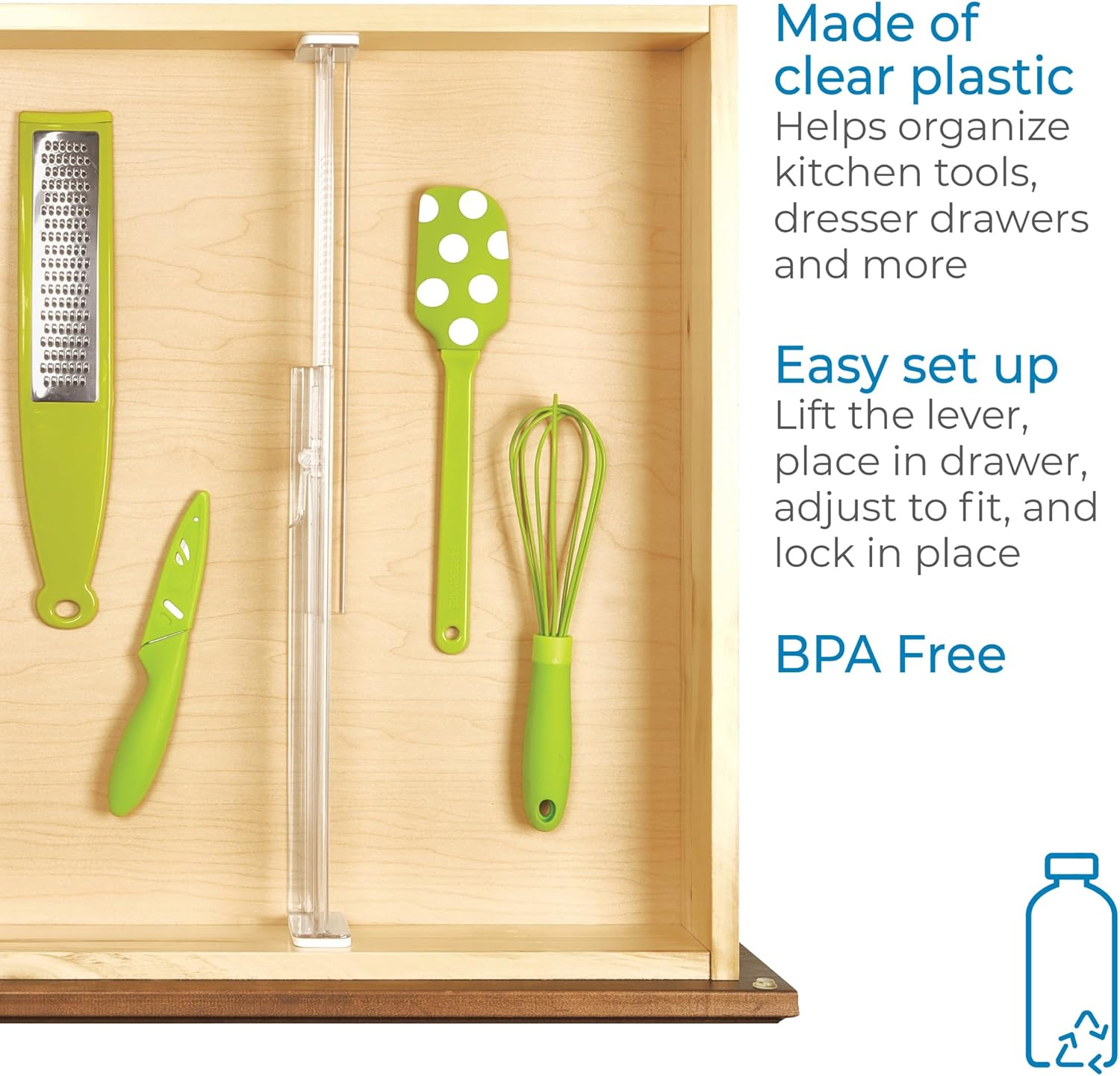 Interdesign Linus Drawer Divider Organiser System (Set of 2), Clear