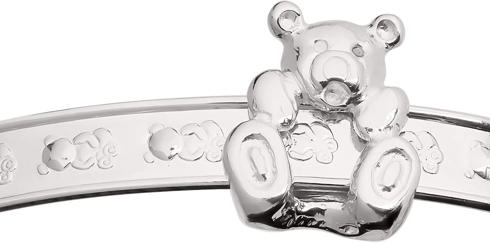 DV DOLCE VALENTINA Children'S Bangle, 925 Sterling Silver Baby Bracelet, Sliding Teddy, Baptism, Christening, Birthday or Baby Shower 0-1Yrs, One Size, Sterling Silver image number 2