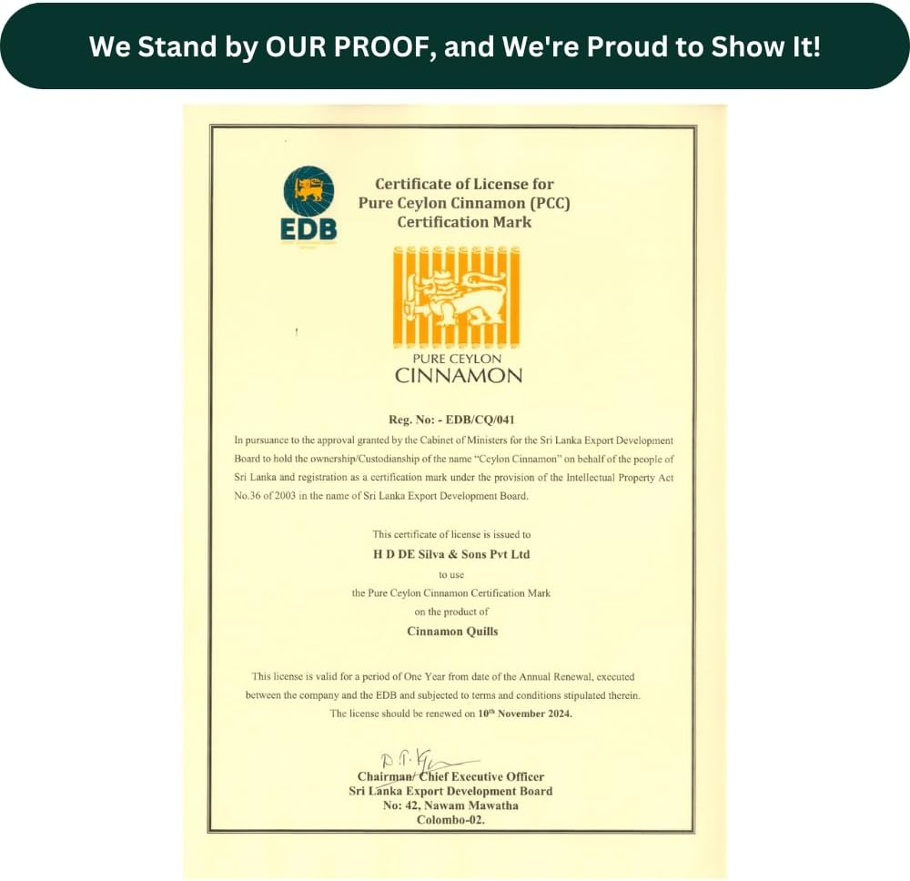 Organic Pure Ceylon Cinnamon Sticks | Premium 5 Inch Cut Cinnamon Quills |Product of Sri Lanka | 50G | USDA Certified Pure Cinnamon | True Cinnamon | High Grade Cinnamon Quills image number 5