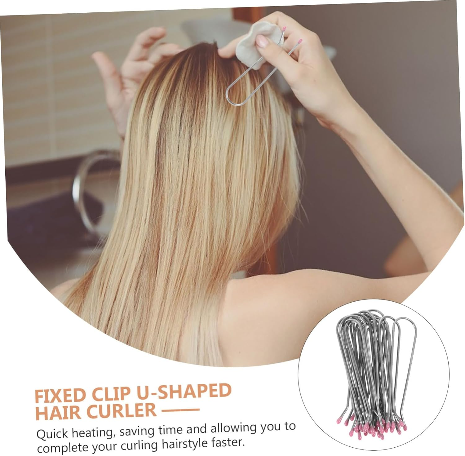 COHEALI 20Pcs Curling Roller Clip Metal Wire Clips Electric Curler Clips Hair Crimper Clip Metal Electric Rollers Clips Hair Curling Iron Hair Rollers Clamps Miss Wire Clamp Household image number 3