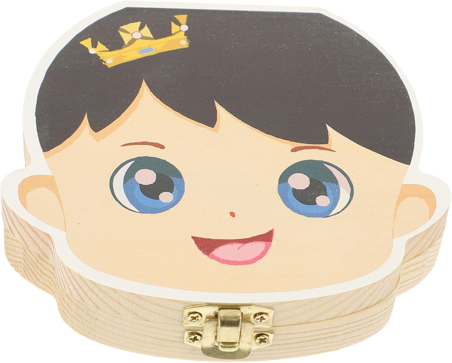 Sosoport Tooth Preservation Collection Box for Boys and Girls Wooden Boy Girl Teeth Saver Colorful Cartoon Design and Keepsakes