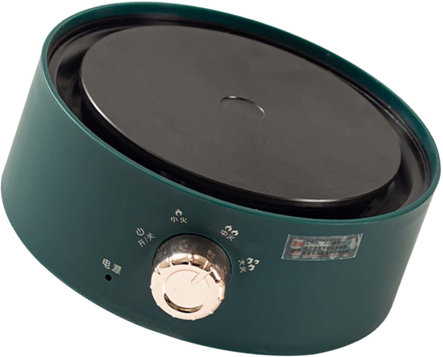 Electric Mini Stove, 360 Degree Vertical Heating Safe Portable Countertop Hot Plate Efficient for Tea (Green) - White image number 2