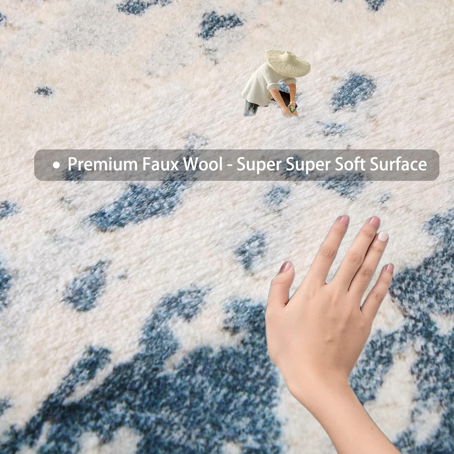 Asiinnsy Mordern Abstract Rug Soft Washable Carpet Non-Slip Area Rug for Living Room Bedroom Indoor Home Decor Medium Pile Floor Mat (Abstract Blue, 120 * 160Cm) image number 4