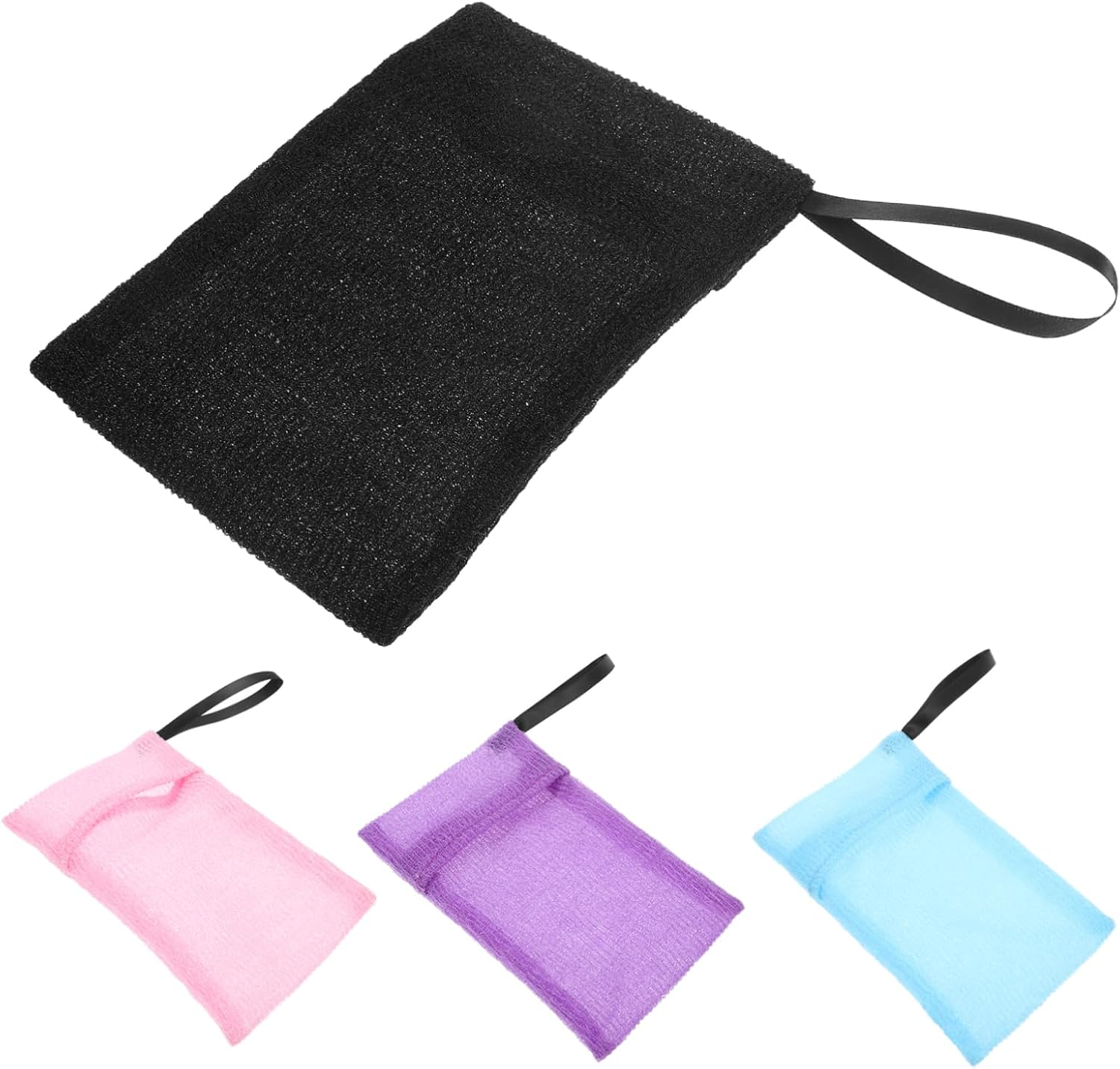 BIUDECO 4Pcs Shower Bag Soap Pouches for Bar Soap Shampoo Bar Bag Exfoliating Hanging Design image number 2