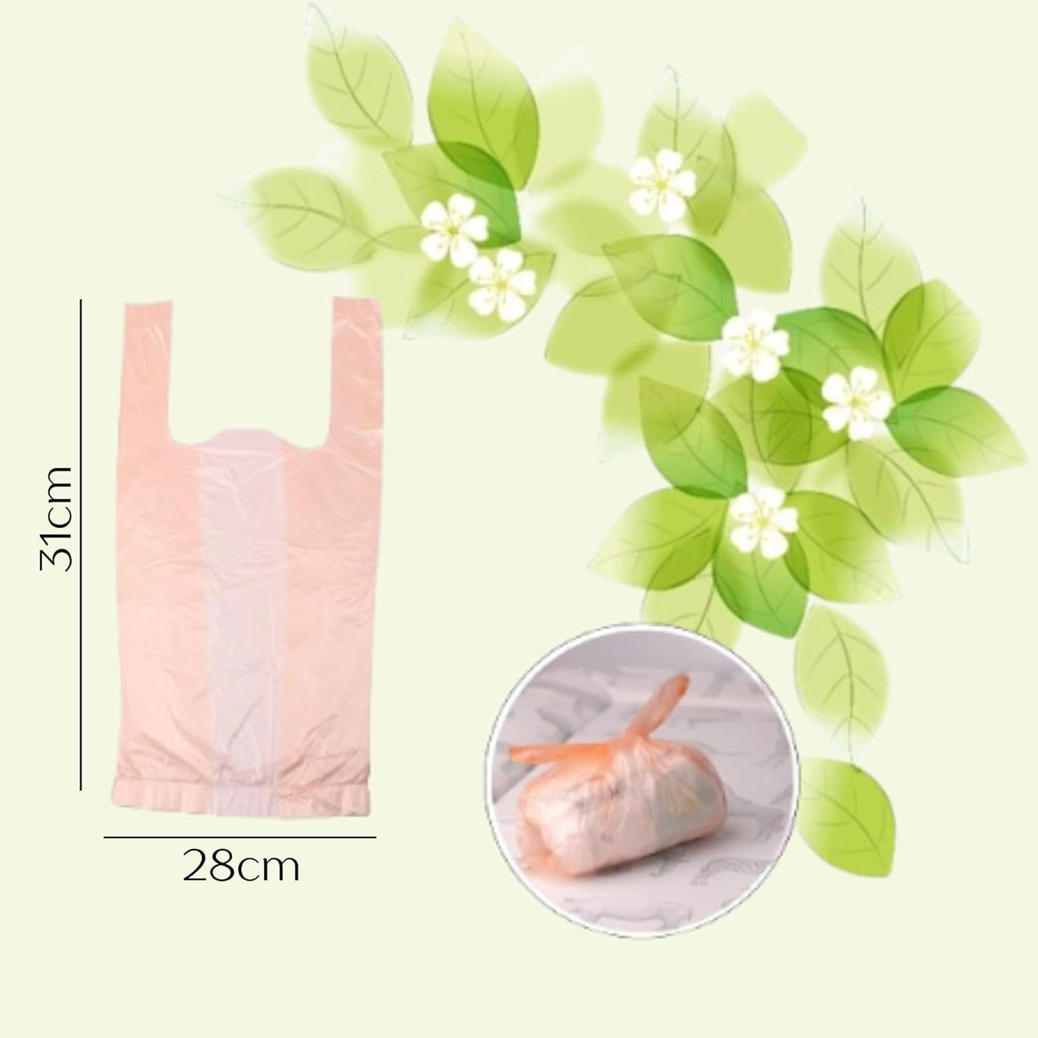 Fragranced Nappy Bags &ndash; 150 Pack | Disposable Scented Nappy Sacks with Handles | Odour Control Diaper Bags for Hygienic Waste Disposal | Large Size 31X28Cm &ndash; Ideal for Home & Travel Use image number 4