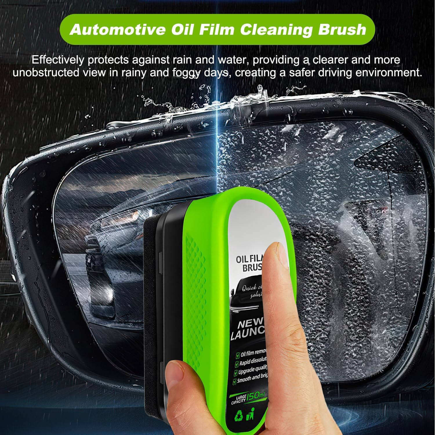 2025 New Upgrade Automotive Oil Film Cleaning Brush 2.0, 2-Pack Car Glass Oil Film Cleaner Remover Strong Front Windshield Remover Glass Coating Cleaning Board Brush for Windshield image number 3