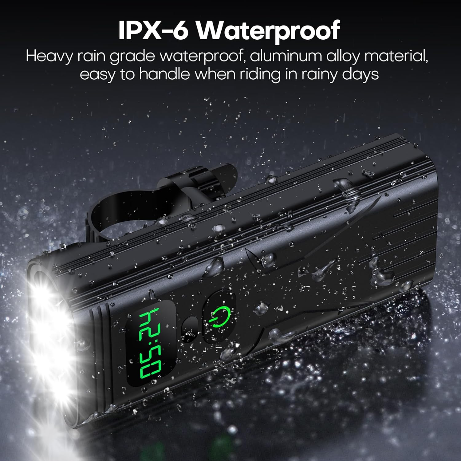 Sawjay New 4400 Mah Battery 9000 Lumen Bike Lights Set with Display, 6 LED Lights Super Bright Bike Headlight and Back Taillight, IPX6 Waterproof and Birthday Gifts for Men Women Mom Dad