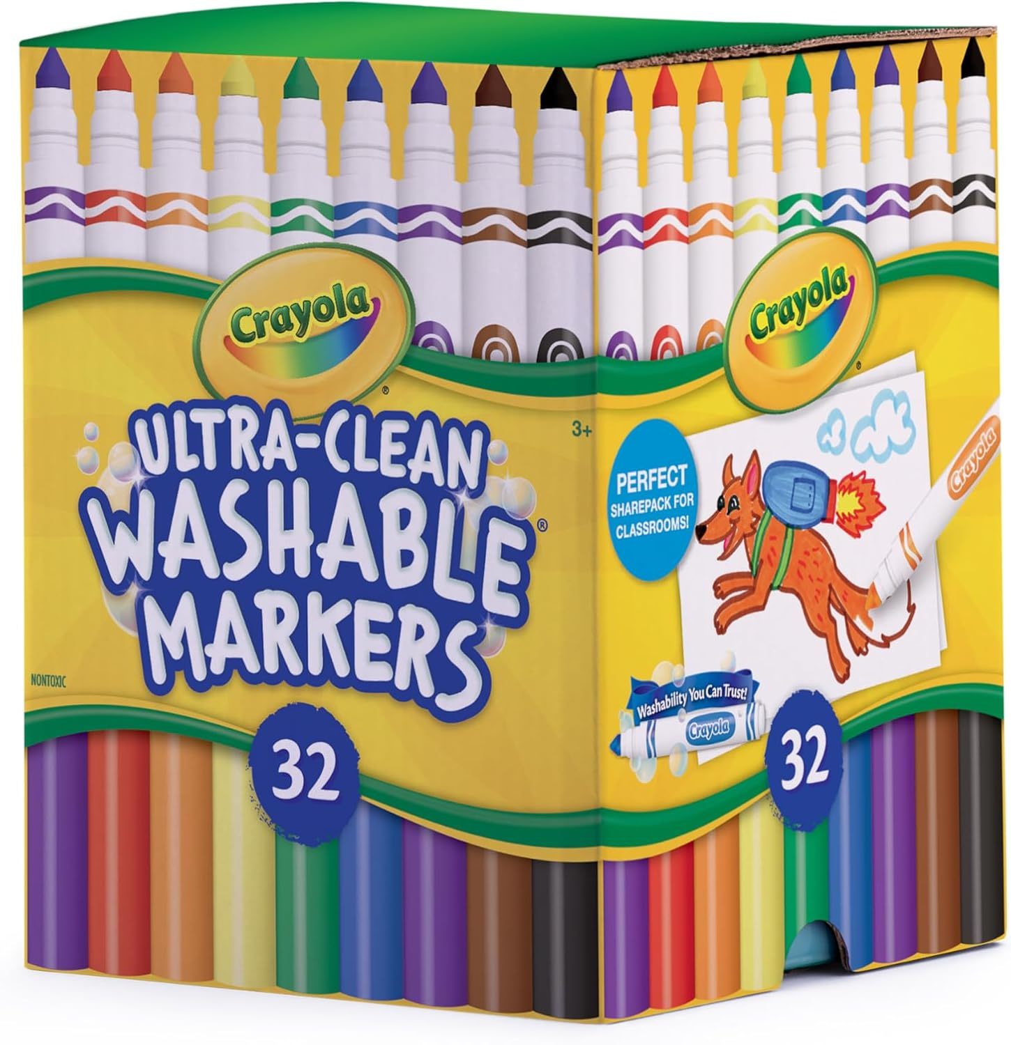Crayola Ultra Clean Washable Broadline Markers Sharepack, 32 Count image number 2