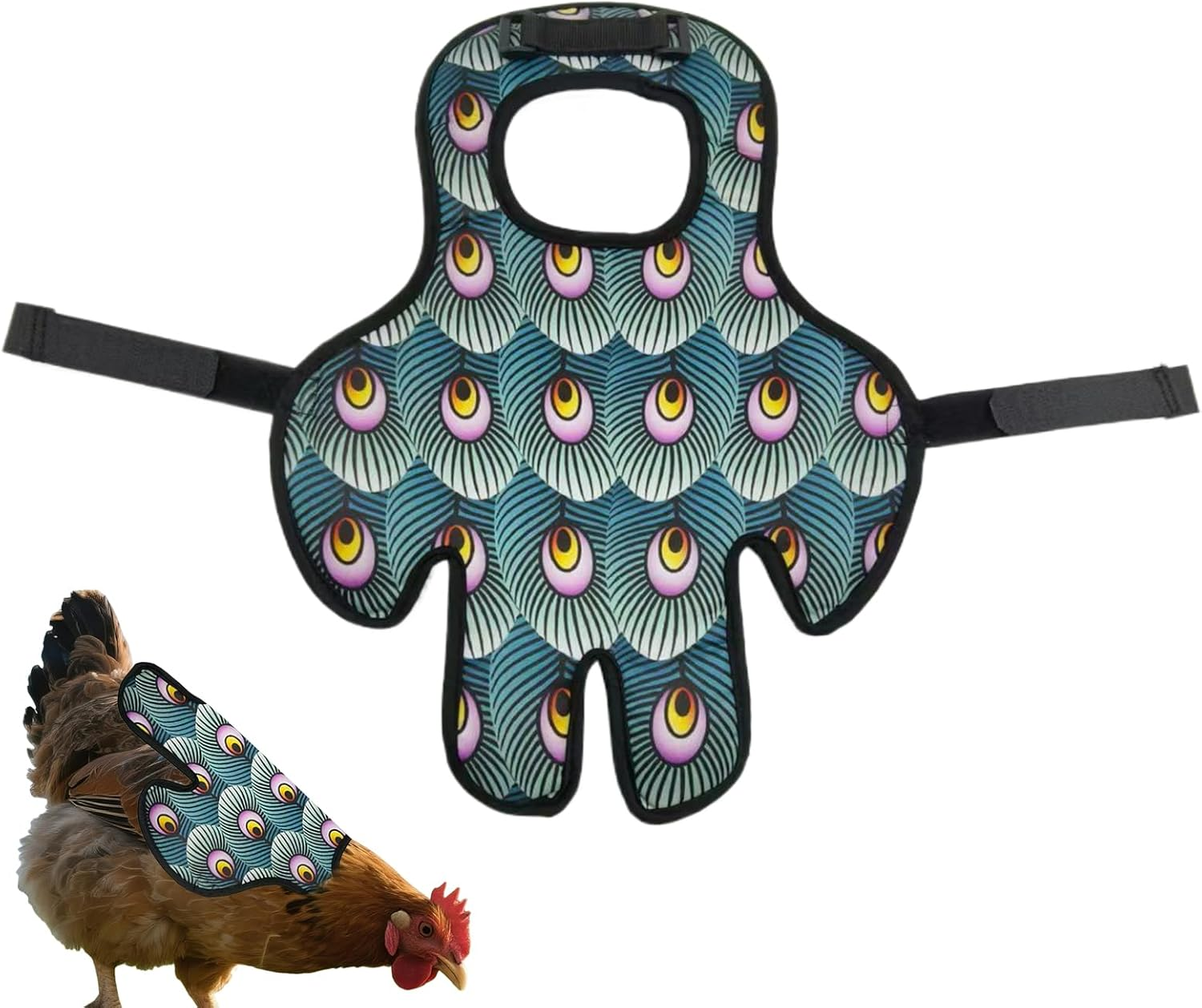 Chicken Saddle for Hens,Chicken Apron Back Protector for Hens with Adjustable Strap - Poultry Back Feathers Protection Vest Jacket Clothes for Backyard Patio Lawn Outdoor Garden Farm image number 5