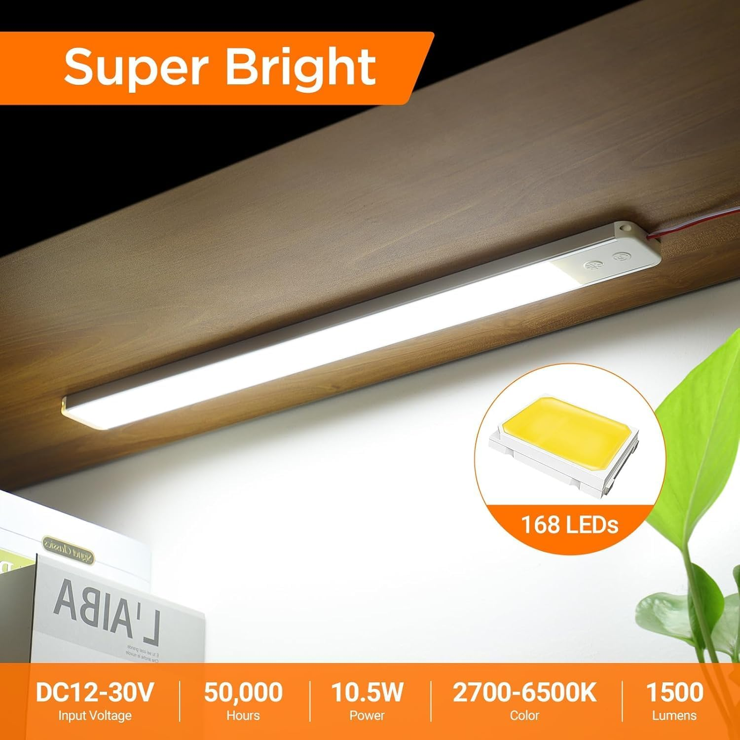 12V/24 LED Interior Light Bar 3CCT 168Leds 10W LED Strip Lights with Switch Stepless Dimming for Enclosed Trailer Truck RV Car Lorry Camper Boat Caravan Motorhome Home Cabinet Interior Lighting(2Pack) image number 2