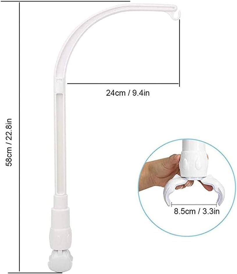 Baby Bed Mobile, Hanging Mobile with Adjustable Holder, Crib Mount, Rotatable, Light Up, White, Infants and Toddlers