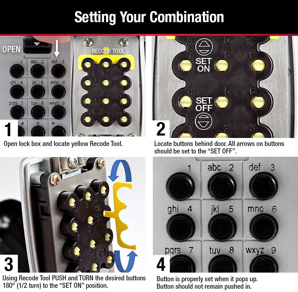 MASTER LOCK Key Safe [Wall Mounted] [Push-Button Combination] [Weatherproof - Outdoor] - 5423EURD - Key Lock Box image number 3