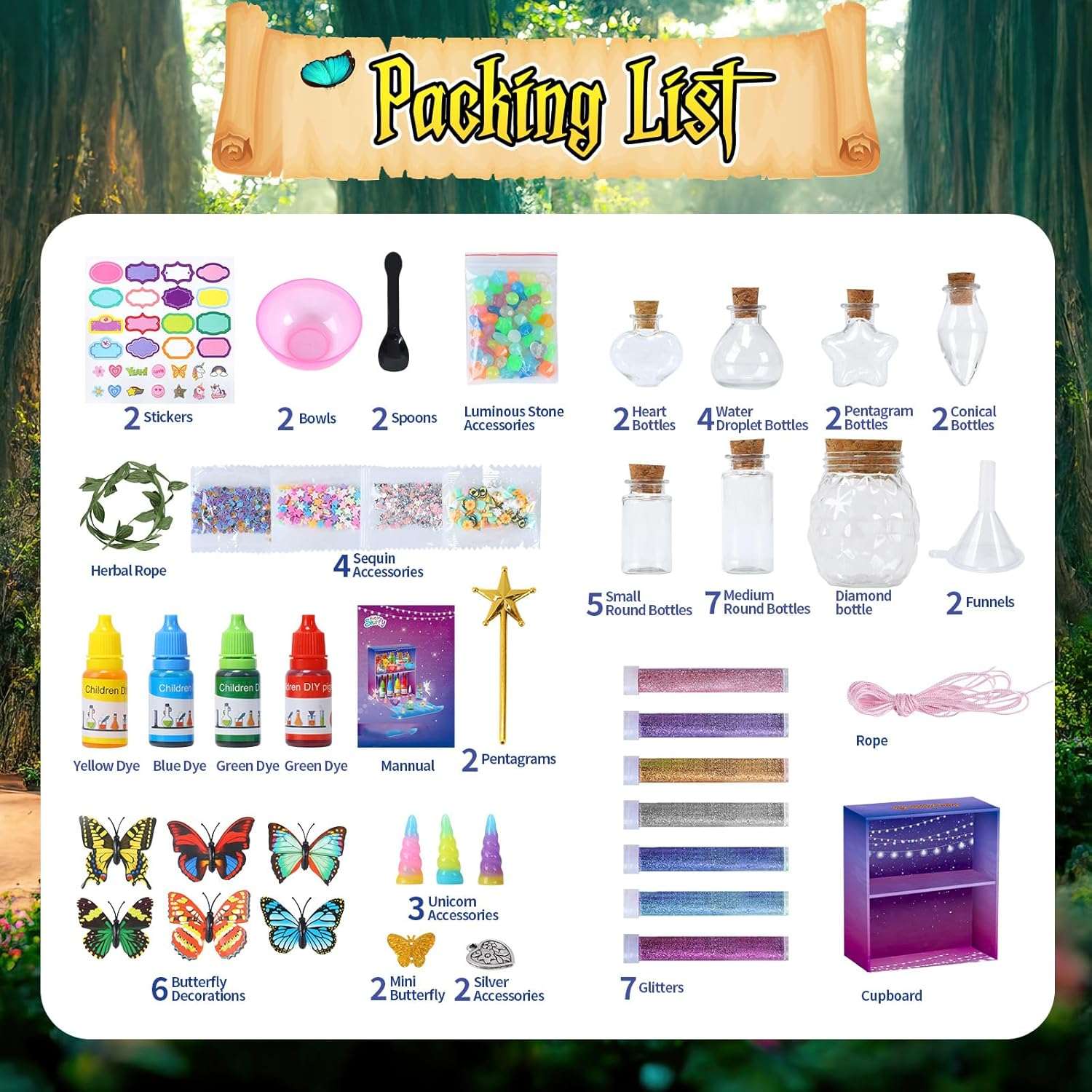 Skirfy Fairy Aqua Potion Kits for Girls with 23 Potion Bottles, Halloween Magic Kit Mix Potion DIY Decorations Garden Art Craft Kits Birthday Gifts,Girl Toys for Ages 8-13 image number 1