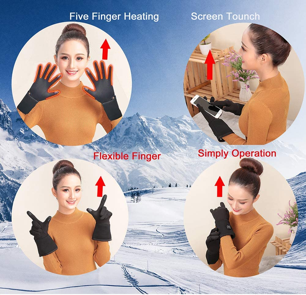 Flexible Electric Heated Gloves, Hand Wear for Arthritis Hands,Ultra-Thin Hand Warmer Gloves Screen Touchable for Driving Riding Climbing Hiking Cycling Outdoor Sports image number 6