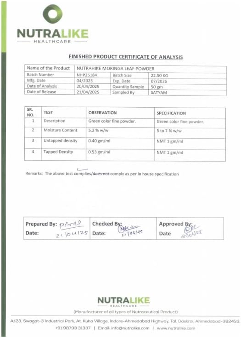 Nutrahike Moringa Leaf Powder 450G &ndash; 100% Pure Superfood, Rich in Vitamins & Antioxidants &ndash; Natural Energy, Immunity & Detox Support &ndash; Vegan, Gluten-Free Green Powder image number 3