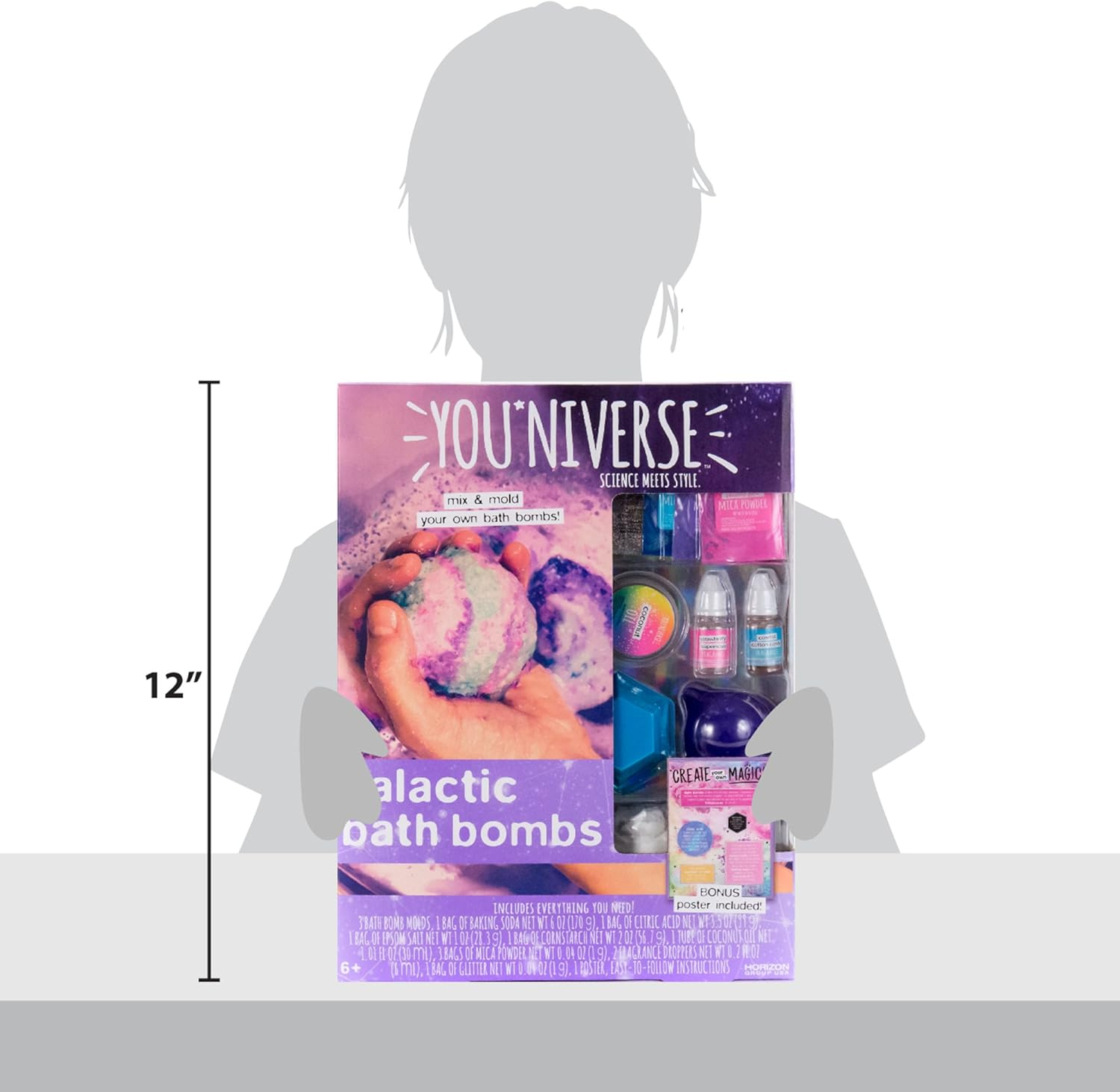 Just My Style You*Niverse Galactic Bath Bombs, At-Home STEAM Kits for Kids Age 6 and Up, Bath Time Fun, DIY Bath Bombs image number 5