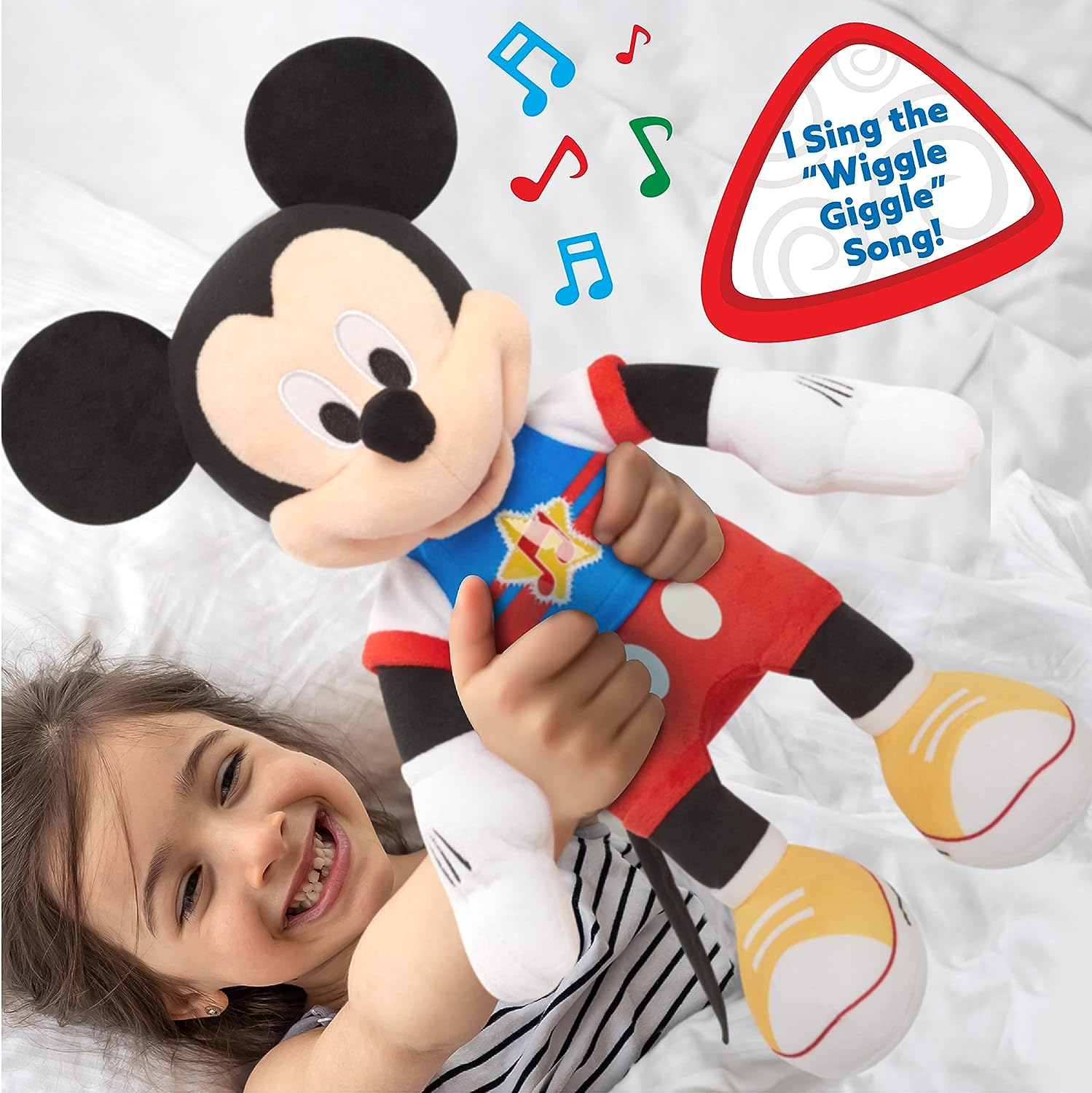 Disney Junior Mickey Mouse Funhouse Singing Fun Mickey Mouse 13 Inch Lights and Sounds Feature Plushie, Sings the Wiggle Giggle Song, Kids Toys for Ages 3 up by Just Play image number 1