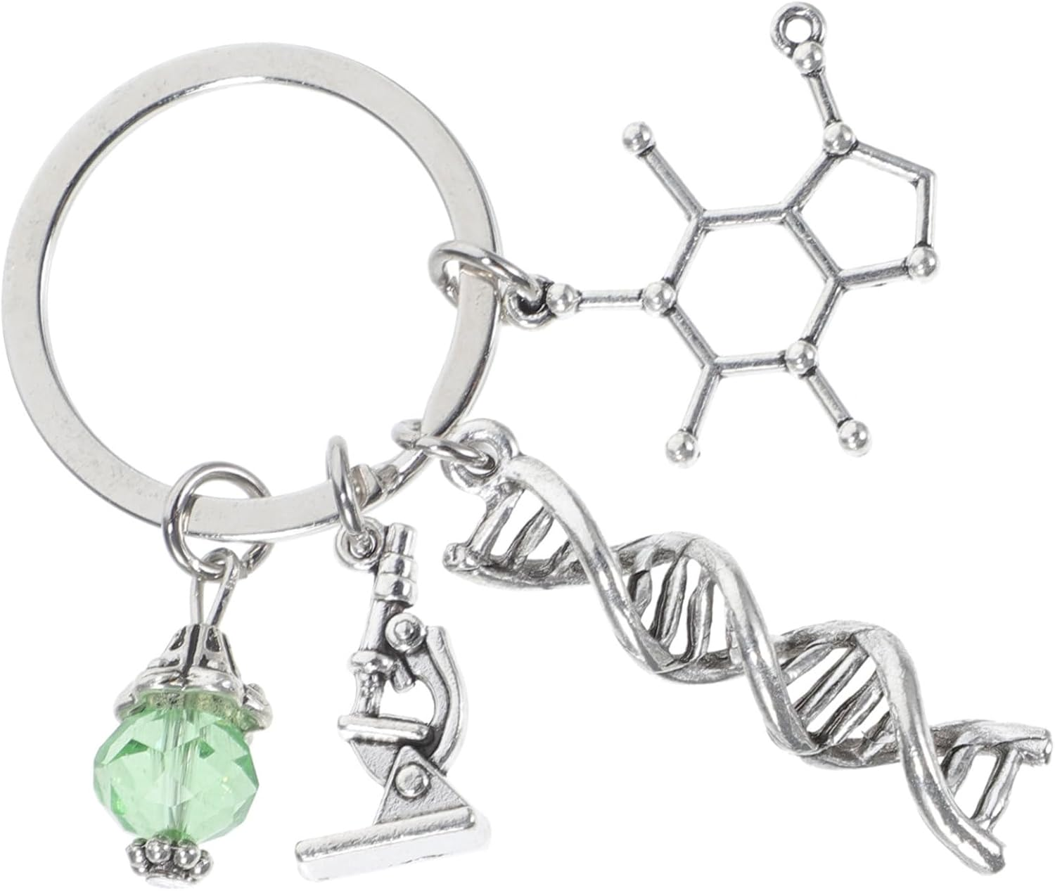 SAFIGLE Microscope Keychain Biology Car Key Chain Science Microbiology Charm Backpack Accessory for Students and Scientists Educational Pocket Keyring image number 3
