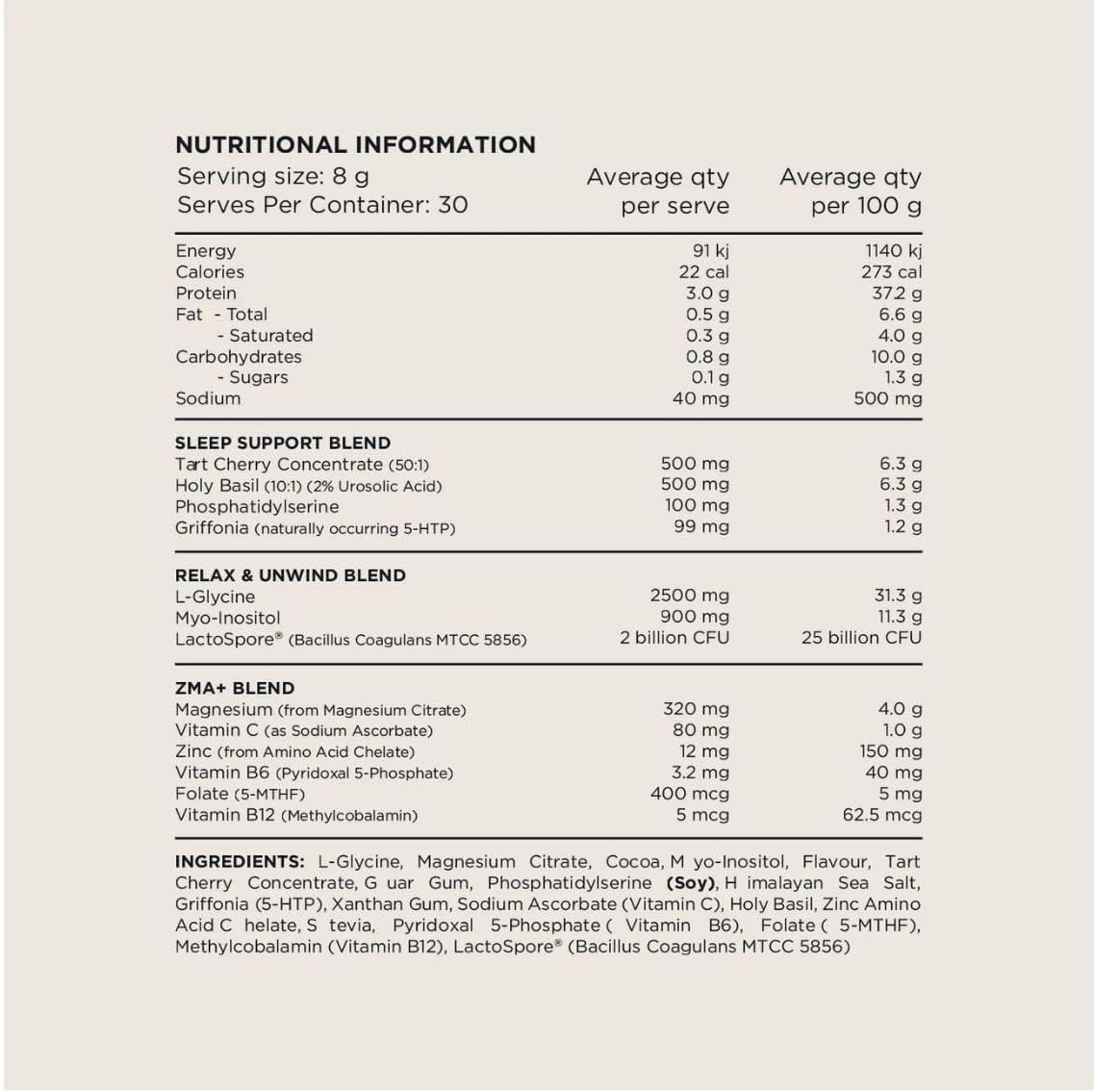Switch Nutrition Sleep+ Choc Honeycomb 30 Serves 240Gm image number 1