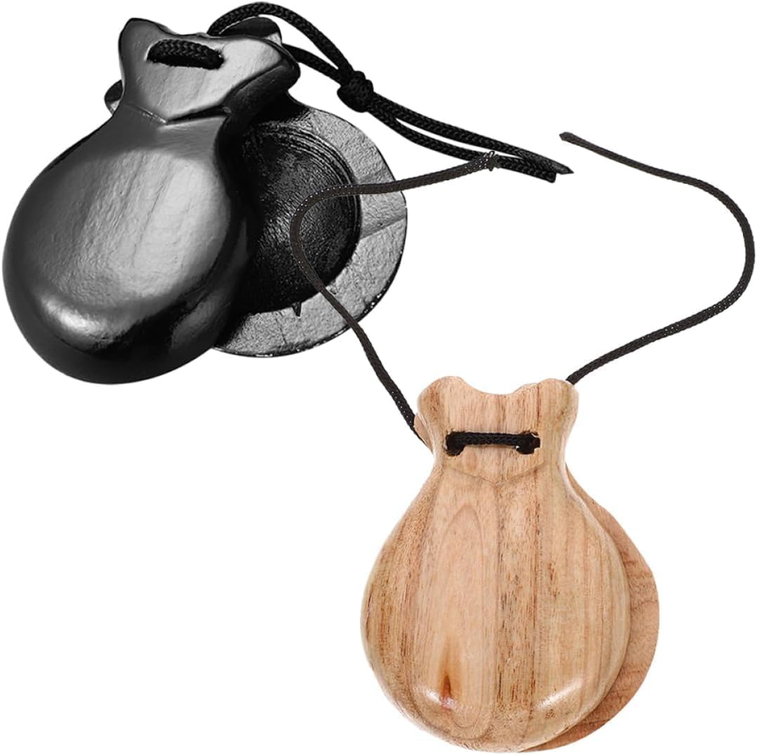 2Pcs Spanish Castanets Adults Instruments Percussion Instruments for Adults Percussion Castanets Classroom Rewards Castanets Instrument Party Favors Handheld Castanets Wood image number 5