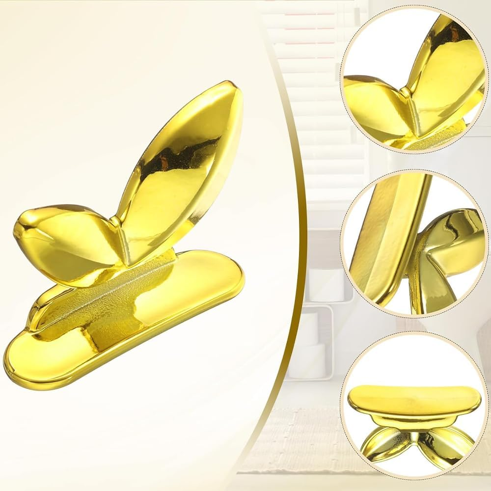 4 Pcs Toilet Seat Lifter, Touch-Free Toilet Lid Opener, Fashionable Gold Bathroom Accessories, Toilet Handle Lifter, Easy Lift Cover Tool