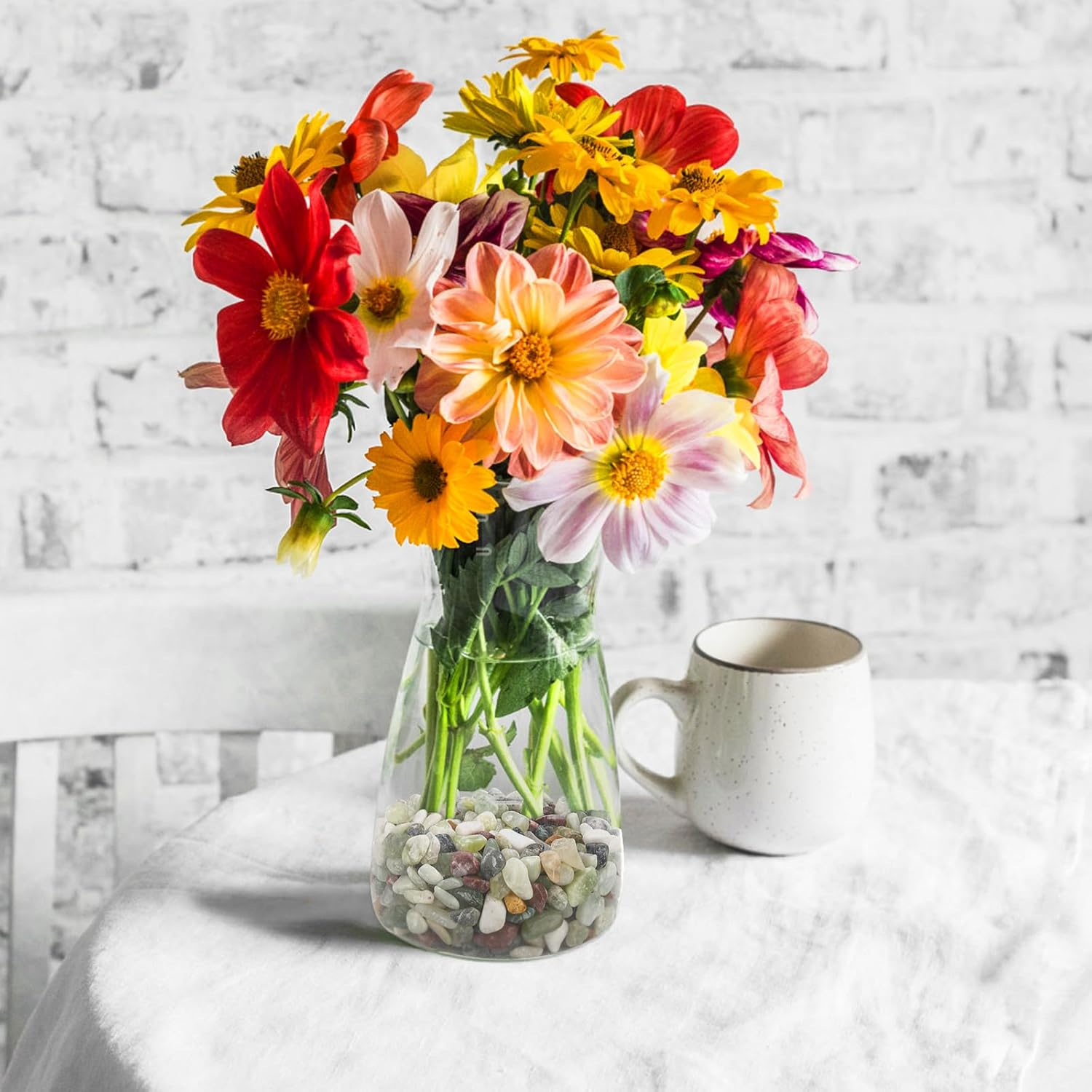 ZENFUN 6 LB Small Jade Pebble, 3/8 Inchdecorative Polished Stones, Mixed Color Rock Gravel for Plant, Aquarium image number 4