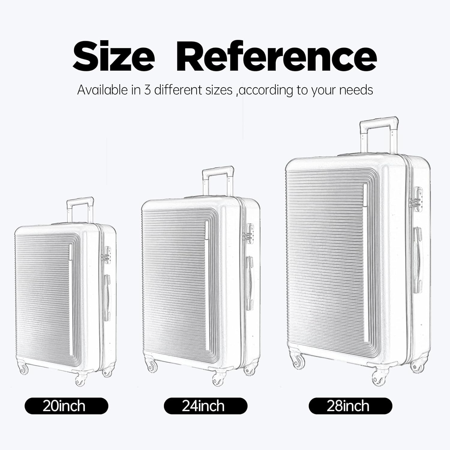 Syekcl Luggage Kit, 3 Pieces (20/24/28) with a Suitcase with General Wheels, ABS Durable Hard Shell Luggage Boxes (Dark Green, Large) image number 6