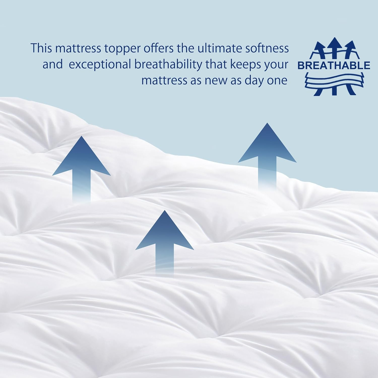 Mumullum 1200GSM Mattress Topper King Single, Extra Thick Breathable Fiber-Filled Fitted Mattress Pad, Machine Washable Hypoallergenic for 40CM Deep Pocket image number 5