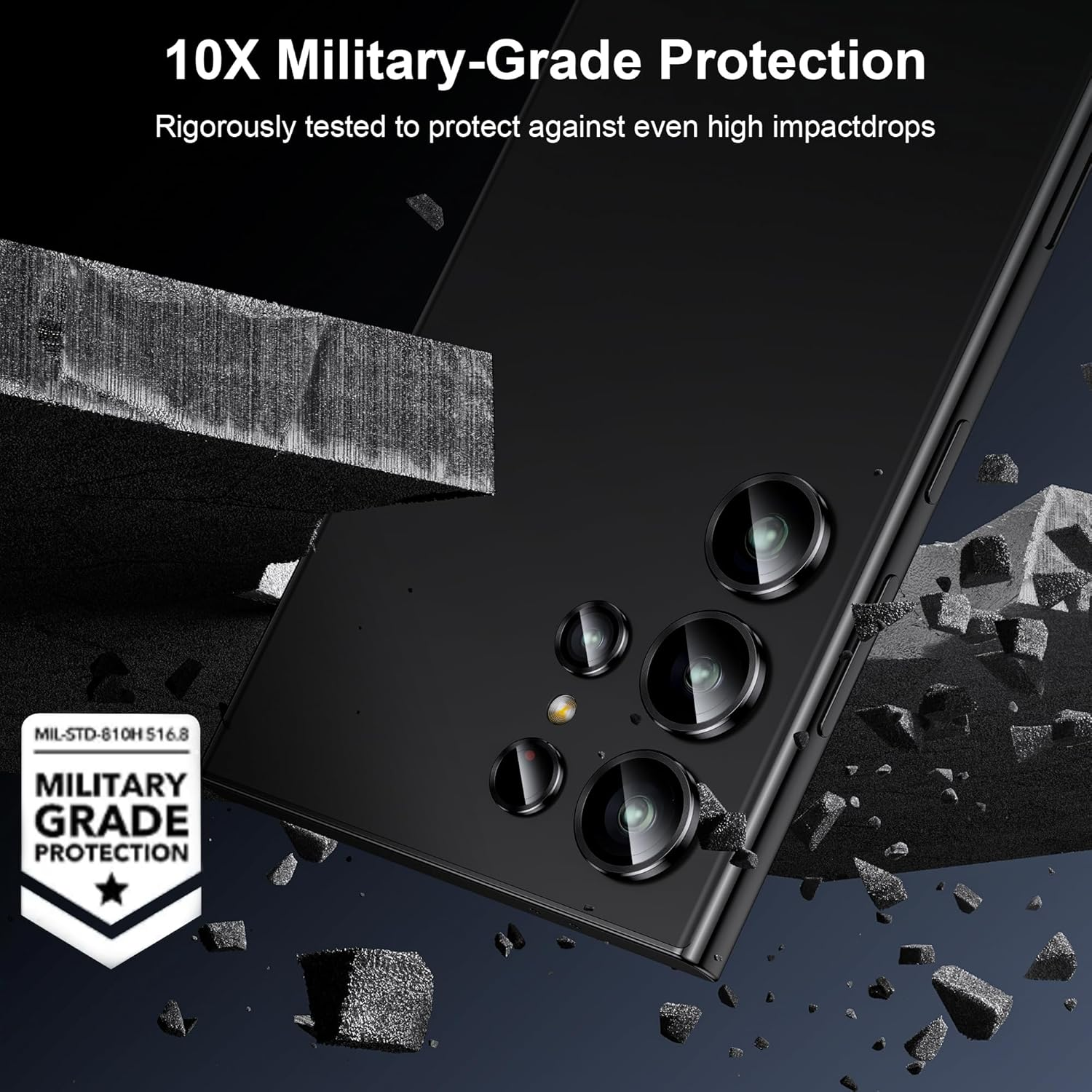 WSKEN for Samsung Galaxy S24 Ultra Camera Lens Protector, Ultra Thin Scratch Resistant 9H Tempered Glass with Aluminum Metal Circle Camera Screen Protector Cover Accessories, Black image number 3