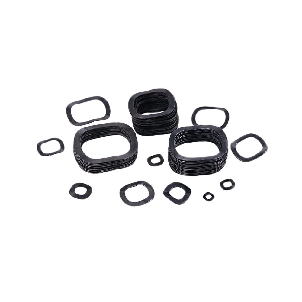 Washers Assorted, 320Pcs Carbon Steel Wavy Wave Crinkle Spring Washers, Compression Type Wavy Wave Crinkle Spring Washers Assortment Kit image number 6