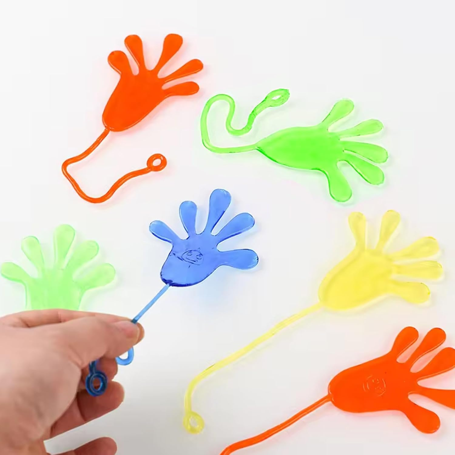 Sticky Hand Toy, 20 Pcs Flexible Funny Jelly Toy Sticky Palm Novelty Party Favor for Children Birthday Party Favors, Festival Gift (Random Color) image number 2