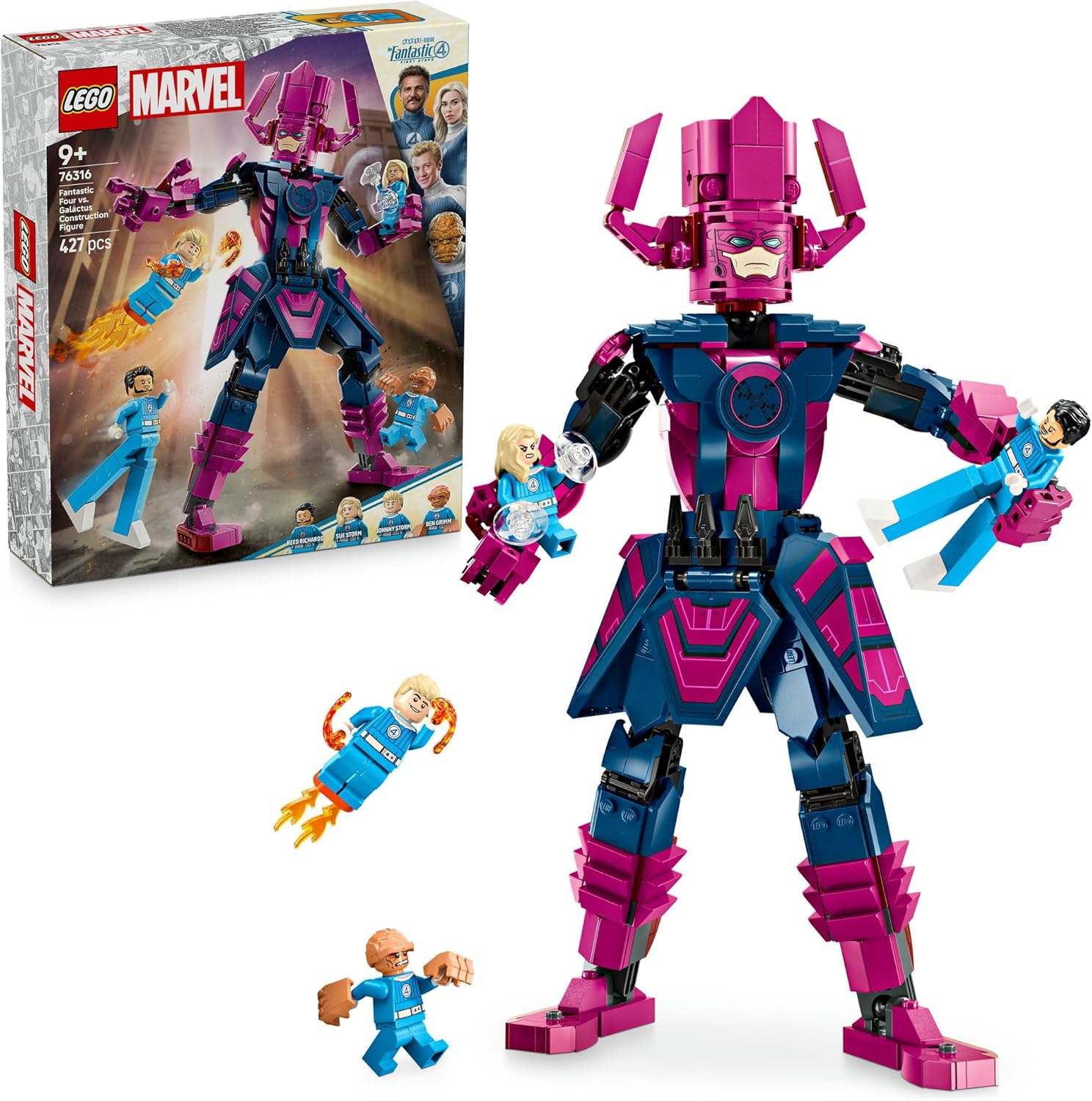 LEGO&reg; Marvel Fantastic Four Vs. Galactus Construction Figure 76316 Buildable Super Hero Movie Toy Set for Kids with the Thing, Invisible Woman and Human Torch, Collectible Toy for Boys and Girls