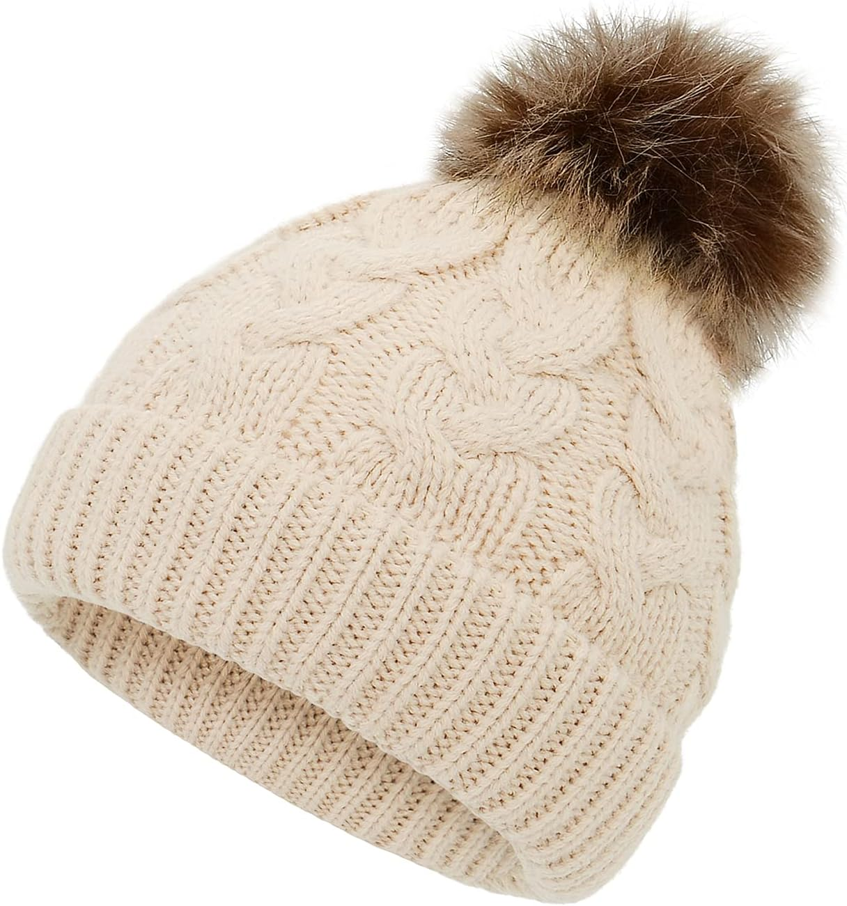 Durio Baby Girl Hats Knit Baby Winter Hat Cute Baby Beanies for Girls Boys Thick Warm Toddler Hat image number 5