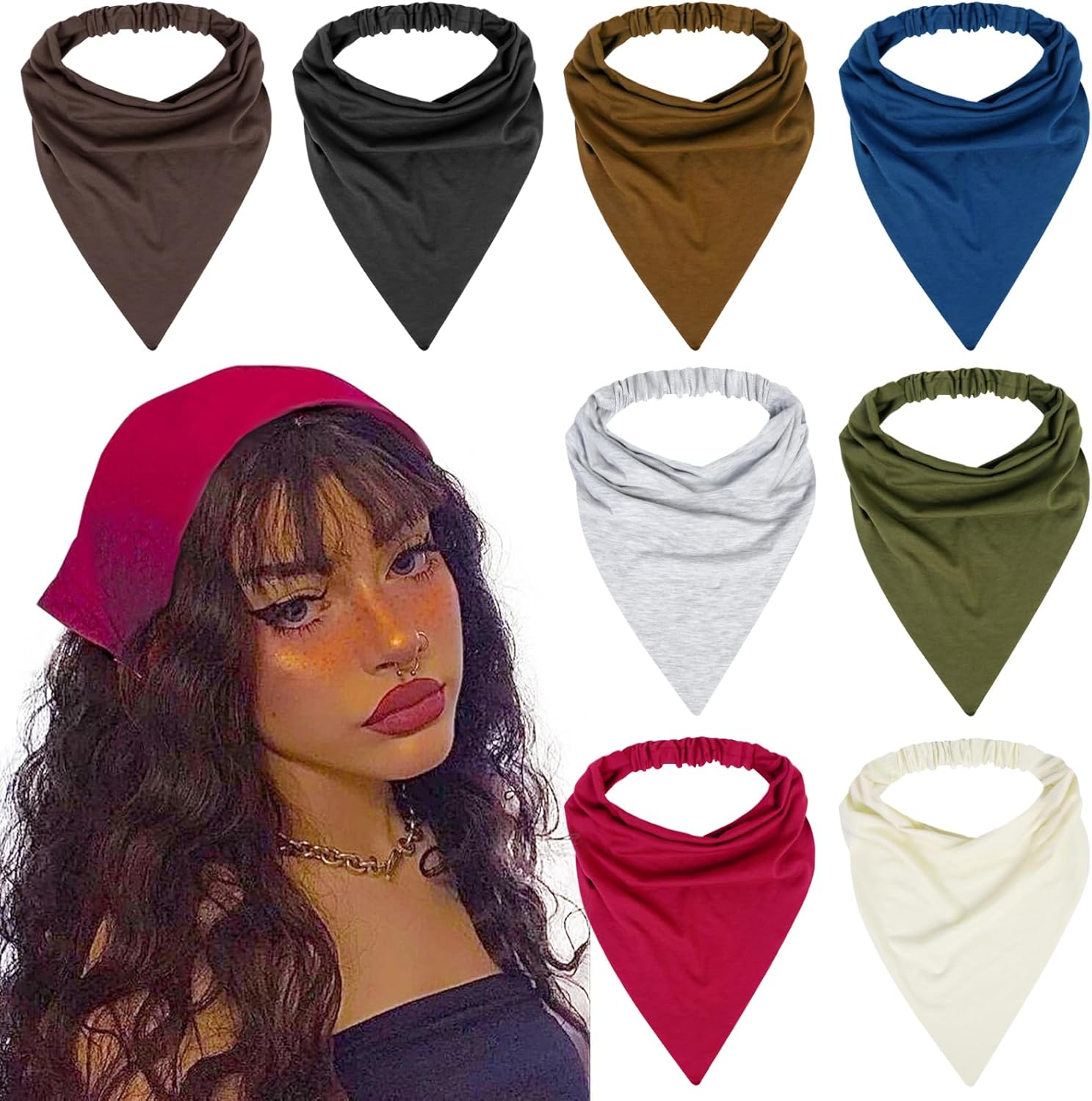 WOVOWOVO 8 Pack Large Scarf Headbands for Women image number 5
