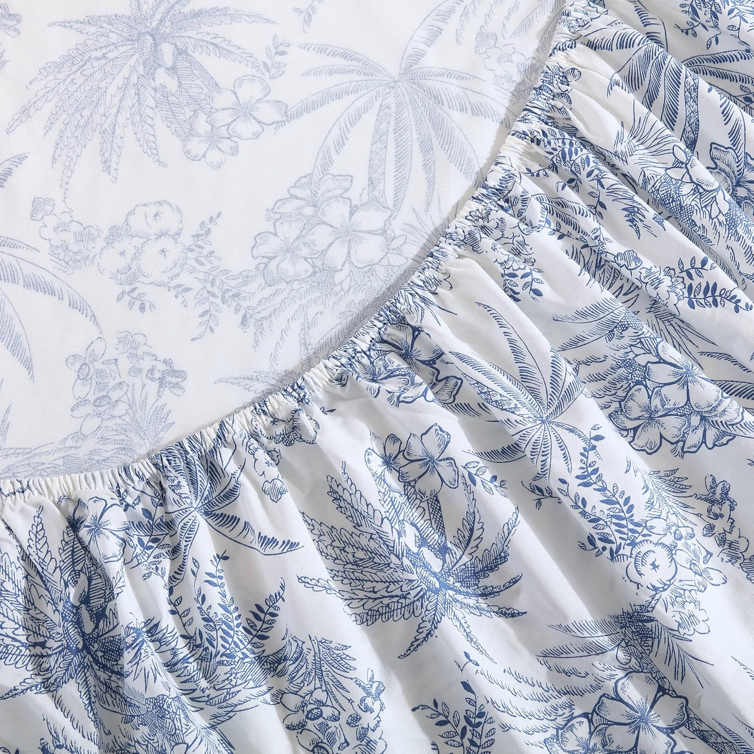 Tommy Bahama - King Sheets, Cotton Percale Bedding Set, Crisp & Cool, Stylish Home Decor (Pen and Ink Palm Blue, King)(Ushsa01035855) image number 4
