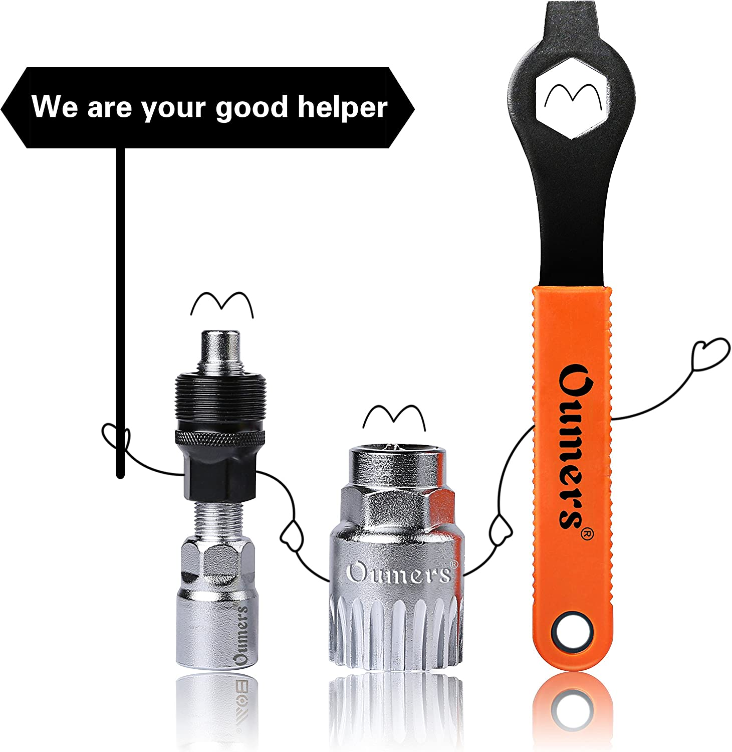 Oumers Bike Crank Extractor/Arm Remover and Bottom Bracket Remover with 16Mm Spanner/Wrench. Professional Bicycle Repair Tool Kit image number 5