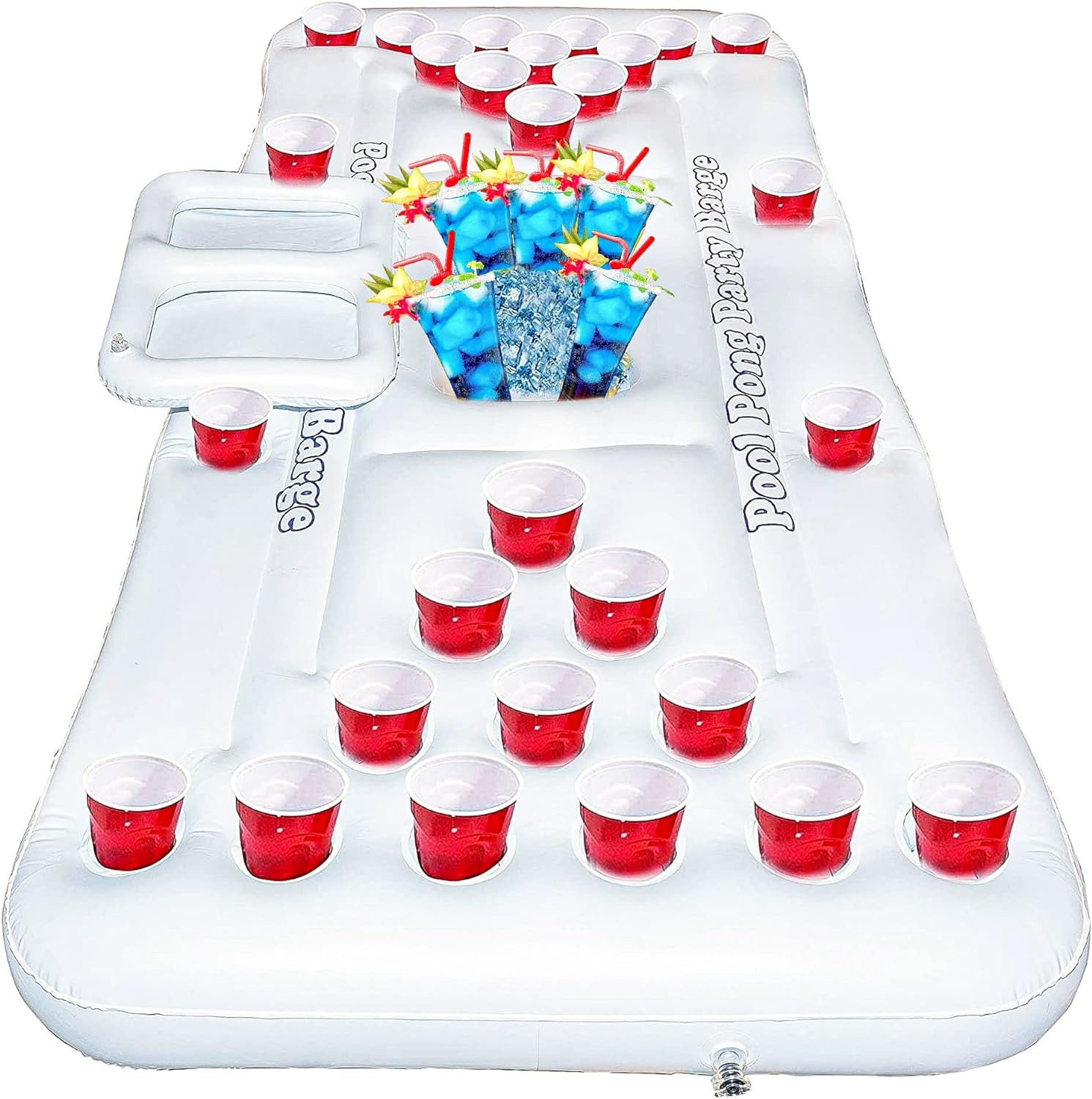 Hourleey 6 FT Inflatable Pong Game Table for Pool Lounge, Floating Party Barge for Outdoor for Adults Soft Pool Party Toys image number 4