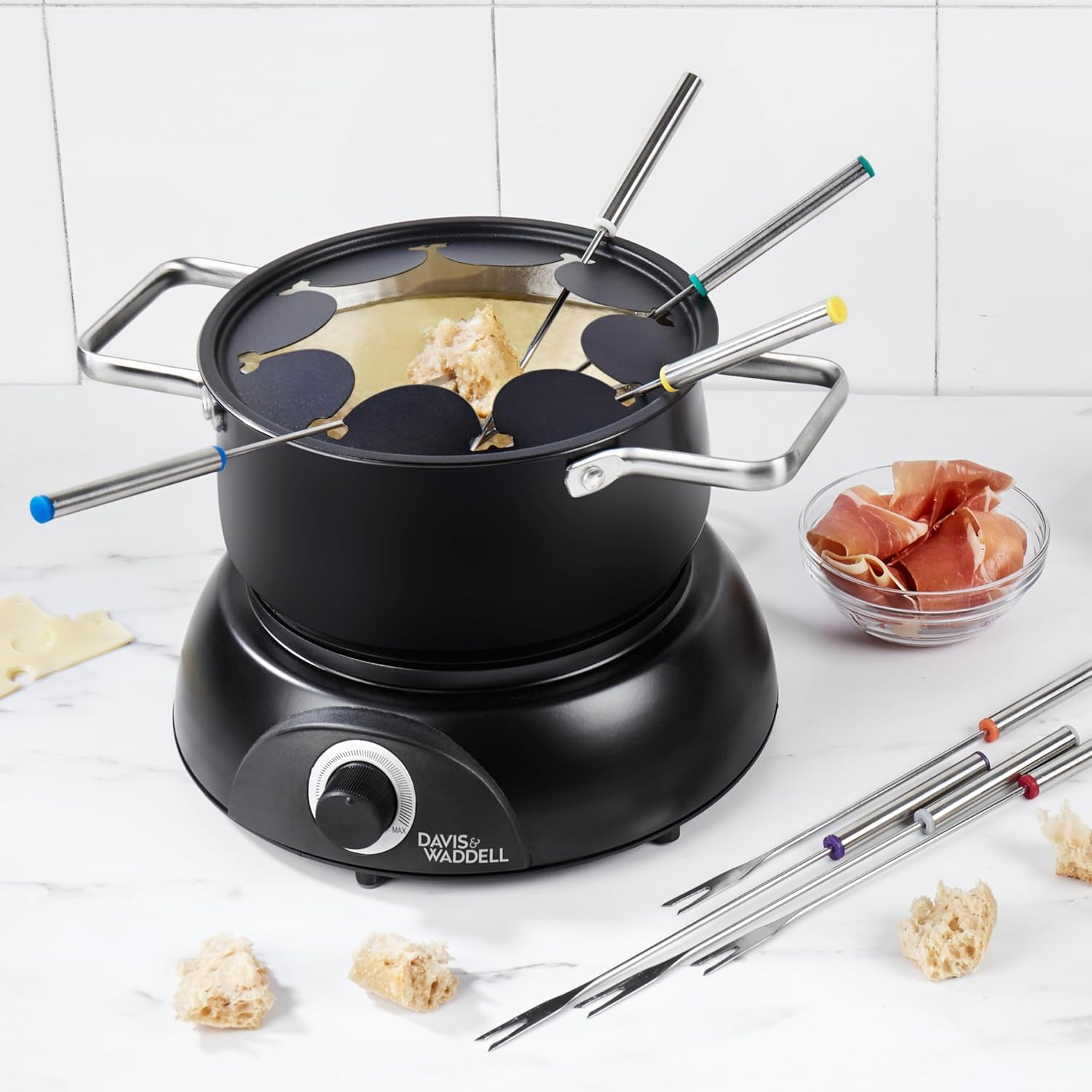 Davis & Waddell Electric Fondue 11-Piece Set, Black image number 4