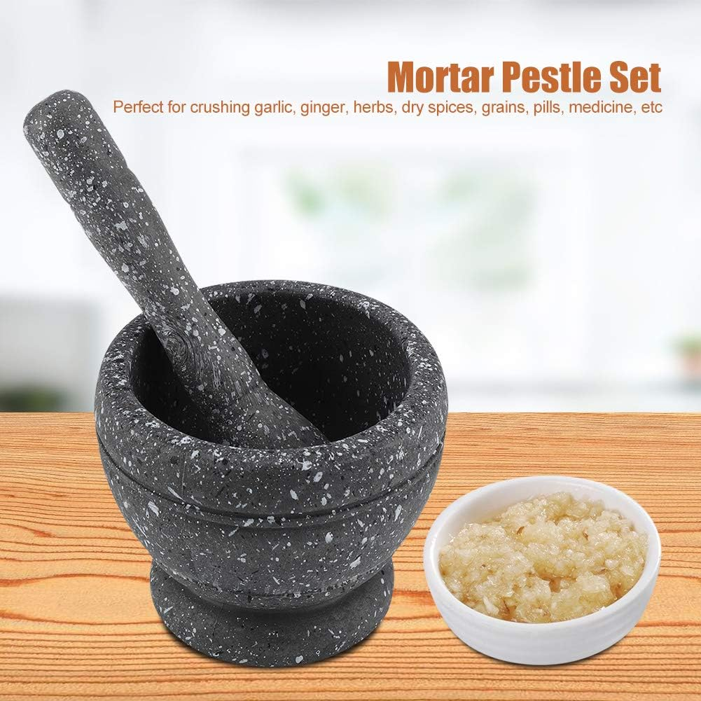 Mortar and Pestle Set, Grinder Bowls, Manual Garlic Grinder, Mortar Pestle Set, Grinding Bowl Kitchen Tool for Spices, Seasonings, Pastes, Pestos image number 6